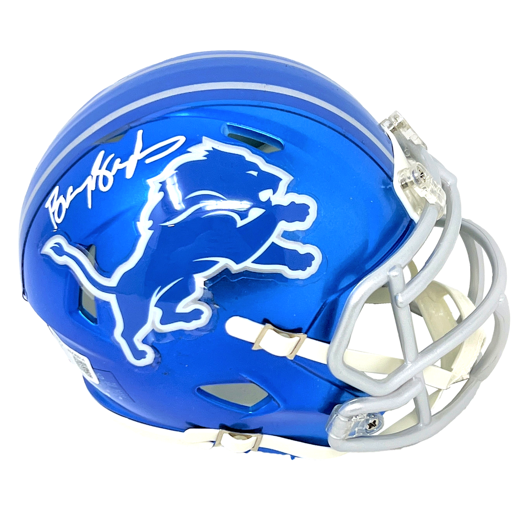 barry sanders helmet signed