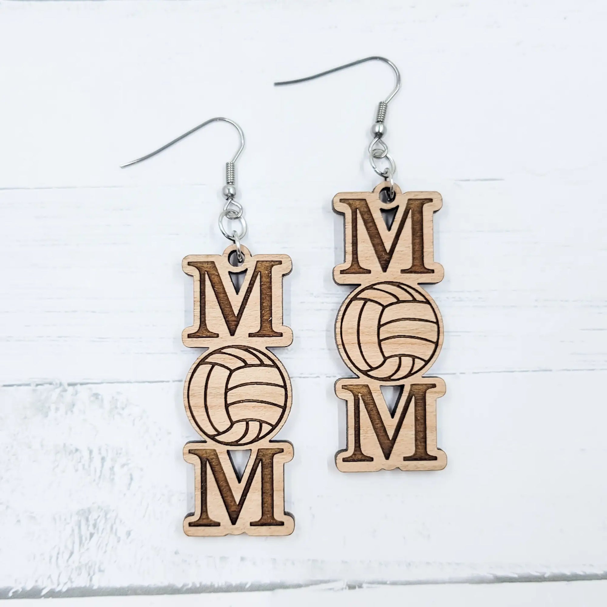 HANXIULIN Football Basketball Volleyball Double Sided Printing Leather  Earrings Women's Sports Earrings 