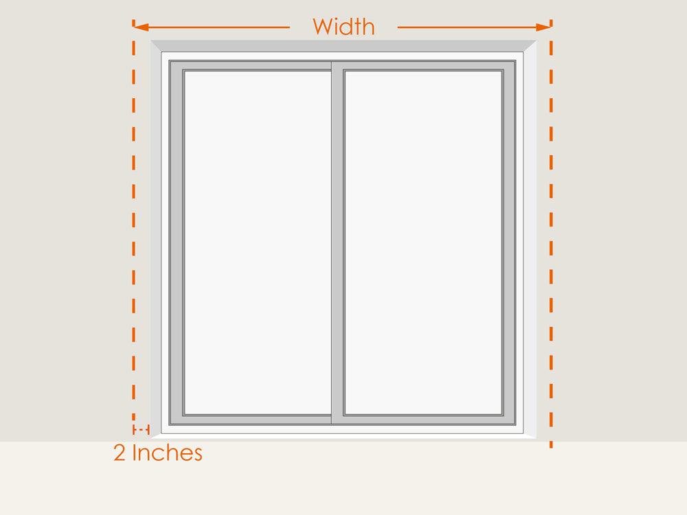 Measure width for outside mounted blinds