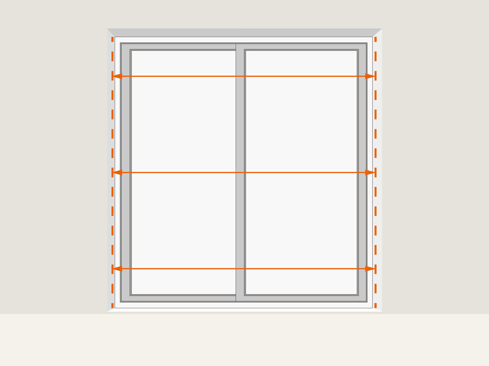 Measure width for inside mounting blinds