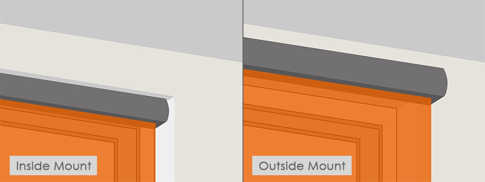 inside and outside mount valance position