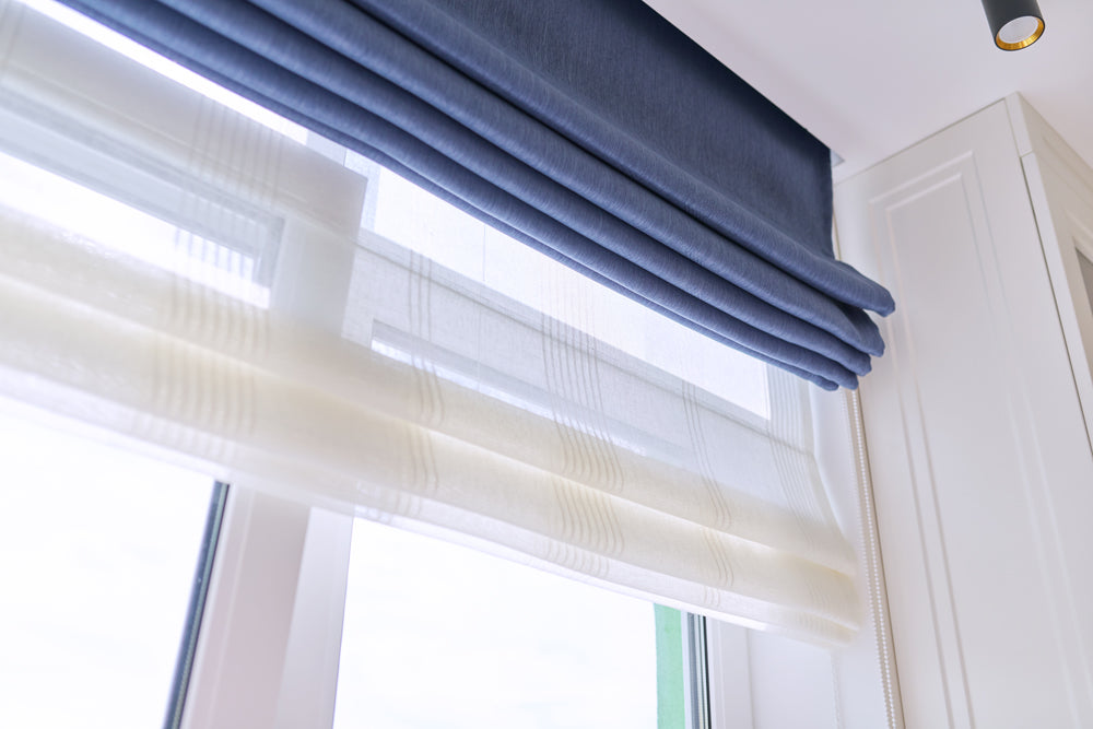 Winter window coverings Roman shades