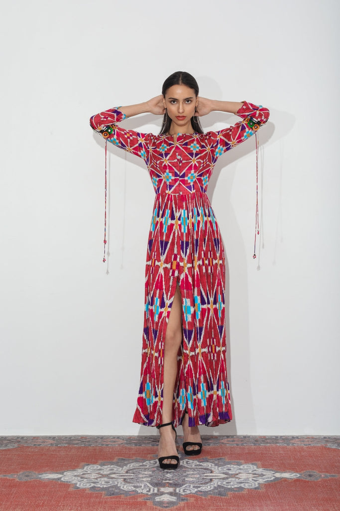 ikat maxi dress