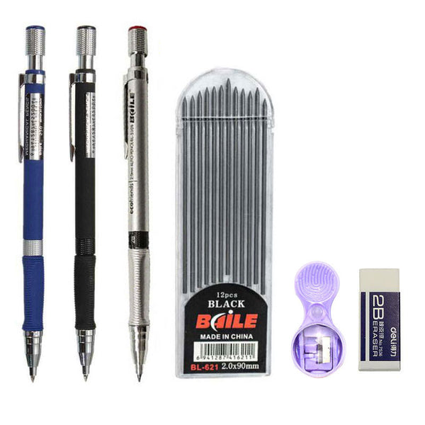 2PCS/Lot High quality metal mechanical pencil 0.5 0.7 0.9mm refills Of –  ART Provides