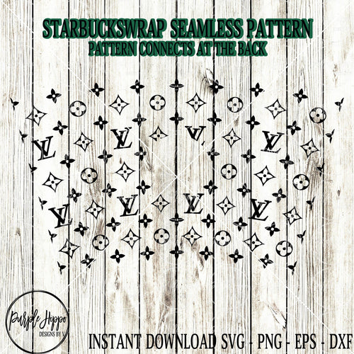 Louis Vuitton SVG Cut File - Seamless Full Wrap For Starbucks