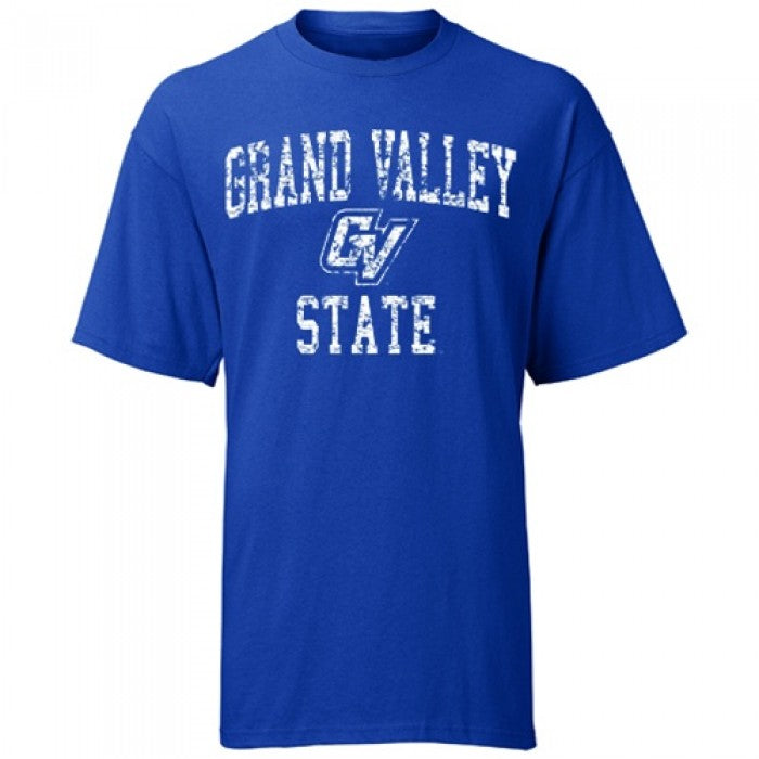 Grand Valley State Lakers Blue Arch Mascot Long Sleeve T Shirt