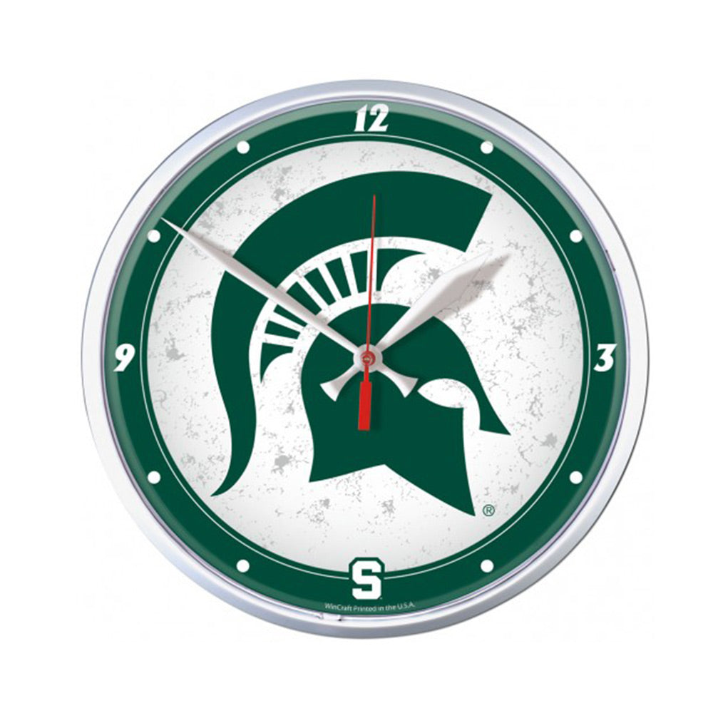 Msu Spartan Head Wall Clock Campus Den