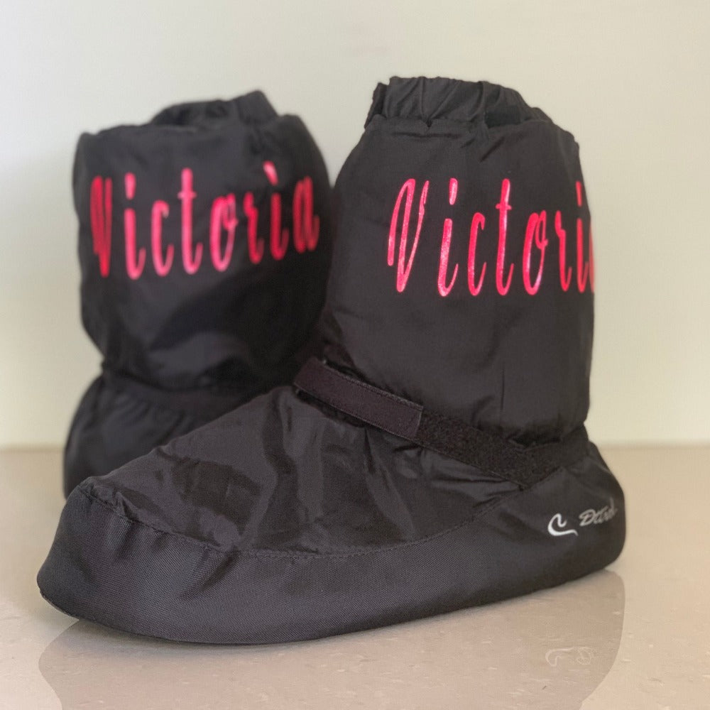 Warm Up Booties personalised with name 