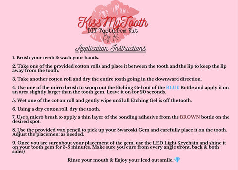 KMT - DIY Tooth Gem Kit Instructions 