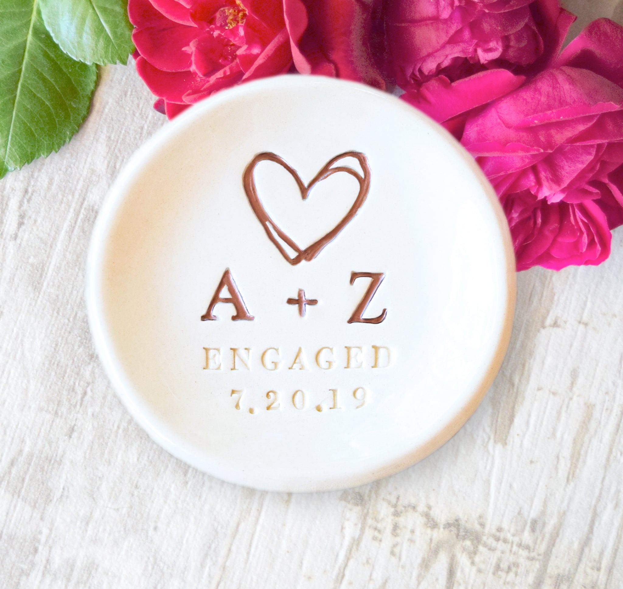 Custom Ring Dish Monogram Jewelry Dish Monogram Ring Dish 