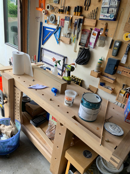 A woodworkers workbench