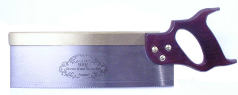 CROWN 195 12" 305mm Tenon Saw Brass Back, 13 TPI - Full Handle , Red