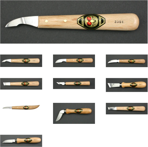 Individual chip carving knives