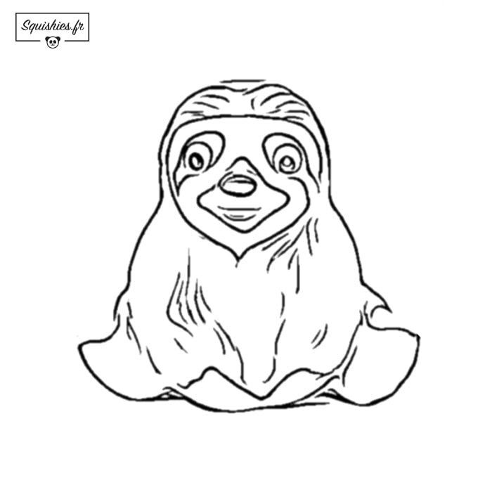 coloriage squishy paresseux