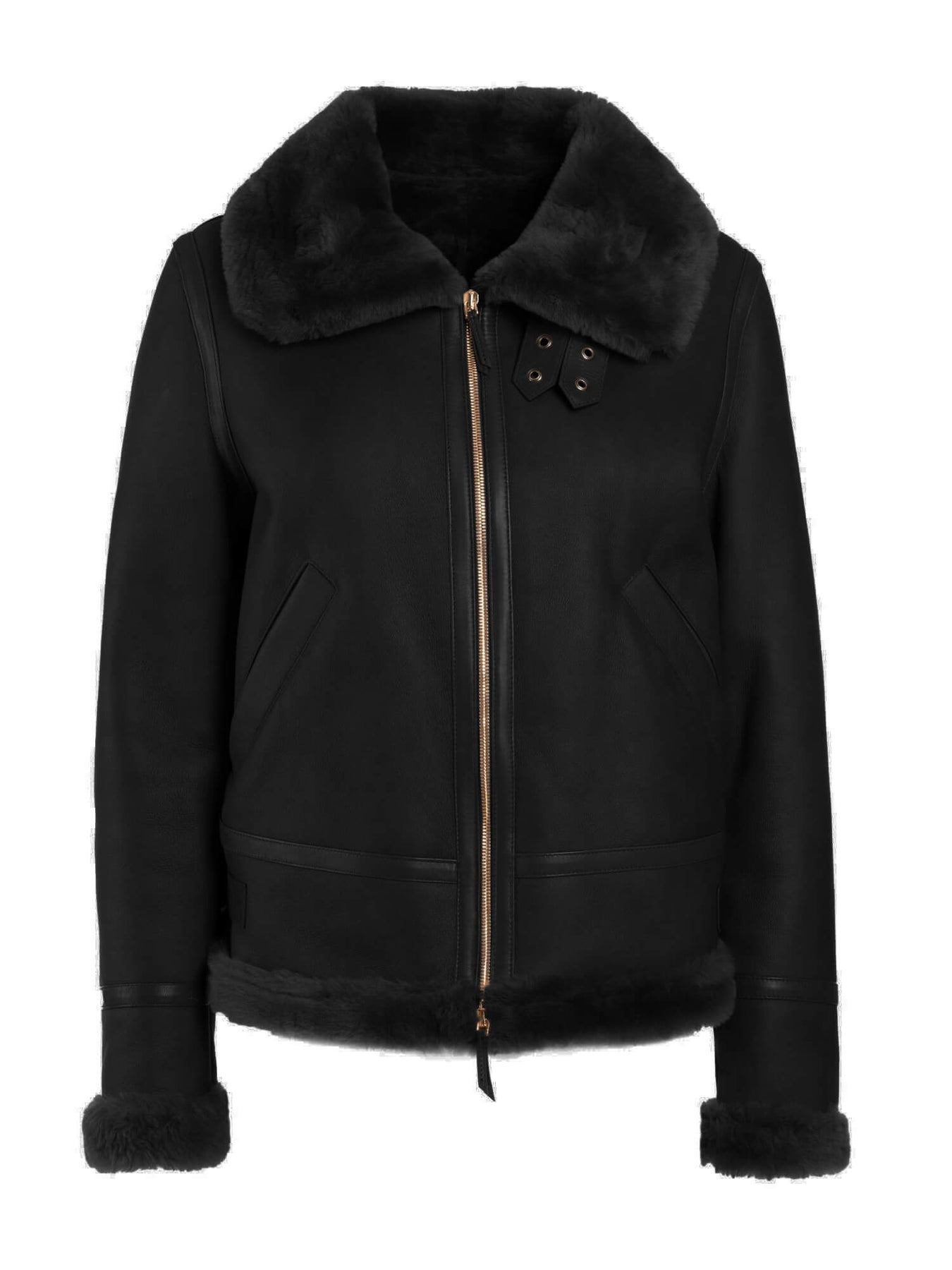 Angela Italian Shearling Bomber Jacket | Tuscan Tailor