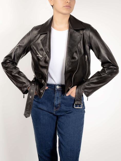 Mia Italian Leather Moto Jacket | TuscanTailor