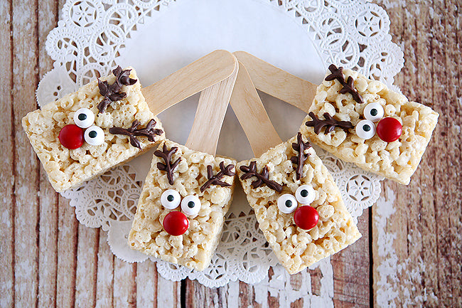 4 Rice Krispy Treats that look like Reindeer (for Christmas!)