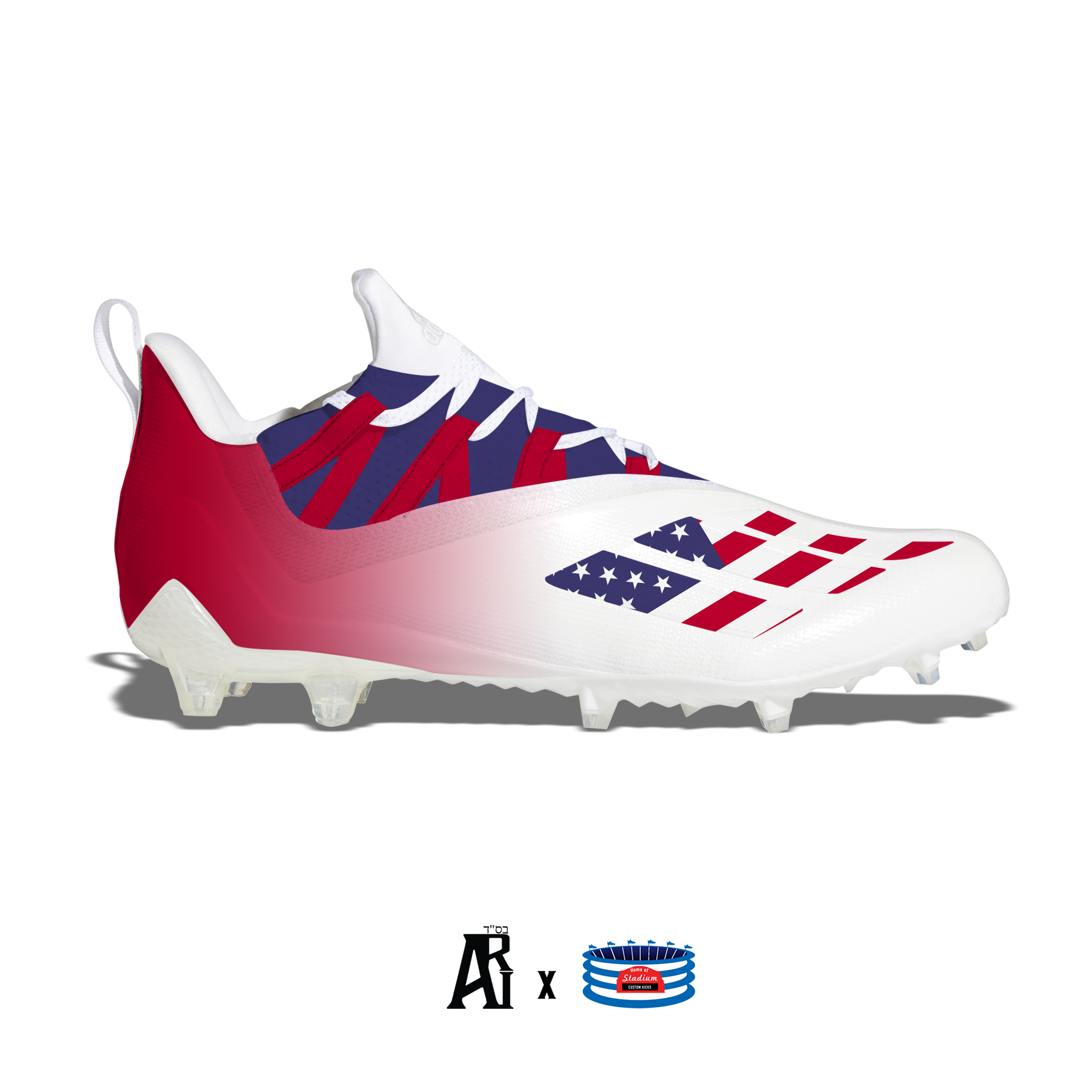 USA Pride" Adizero 11.0 Football Cleats – Stadium Custom Kicks
