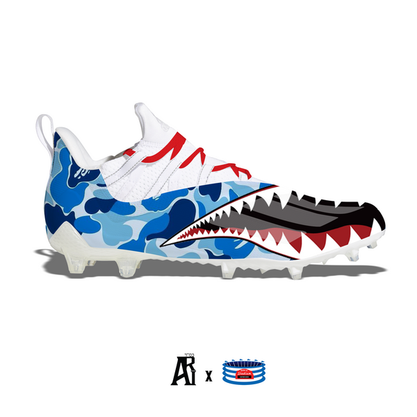 Blue Shark Camo" Adidas Adizero 11.0 Football Cleats – Stadium Kicks