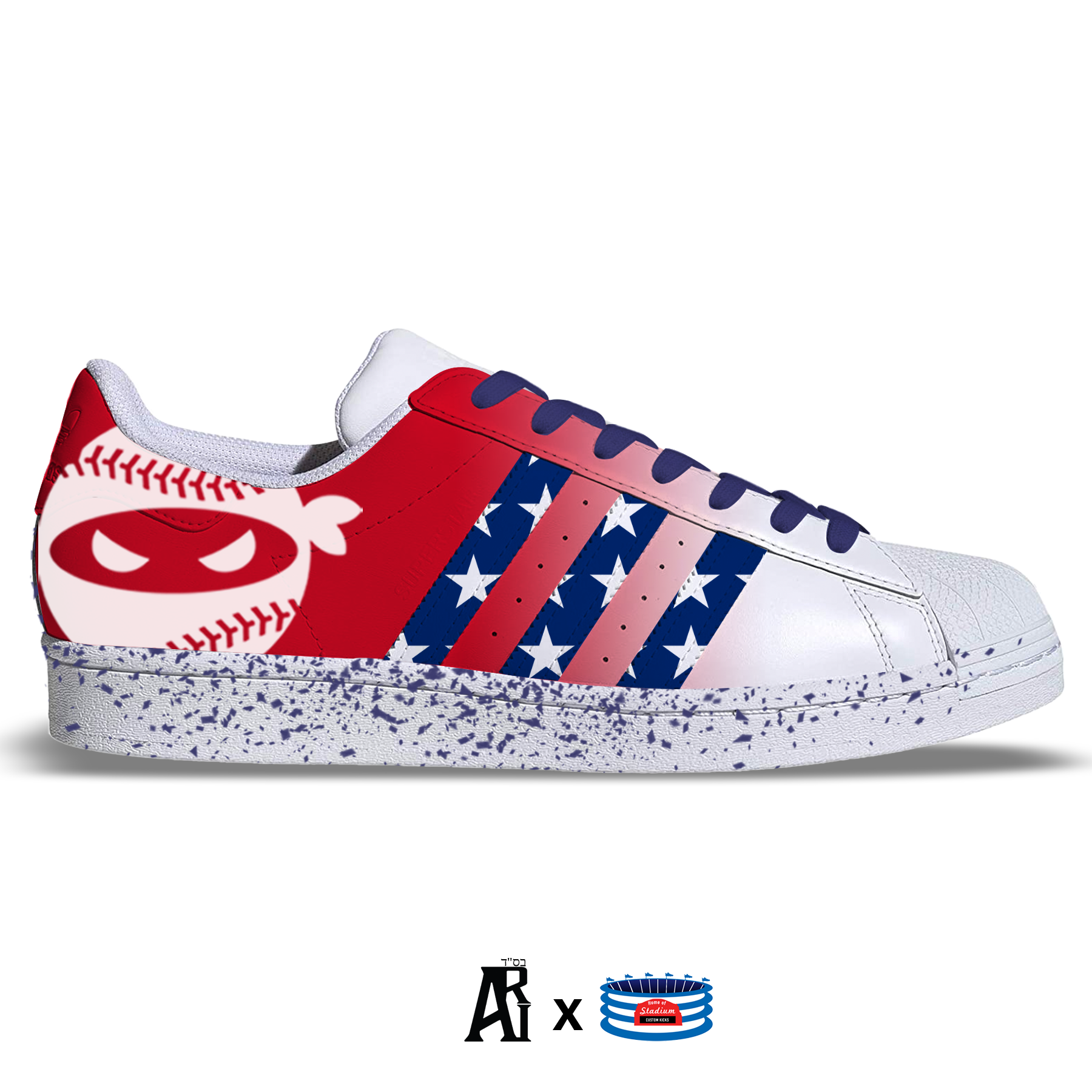 correr principal cocina USA Ninja" Adidas Superstar Shoes – Stadium Custom Kicks