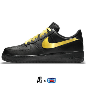 Desmañado velocidad Imitación Zapatillas Nike Air Force 1 Low "Negras y Doradas" – Stadium Custom Kicks