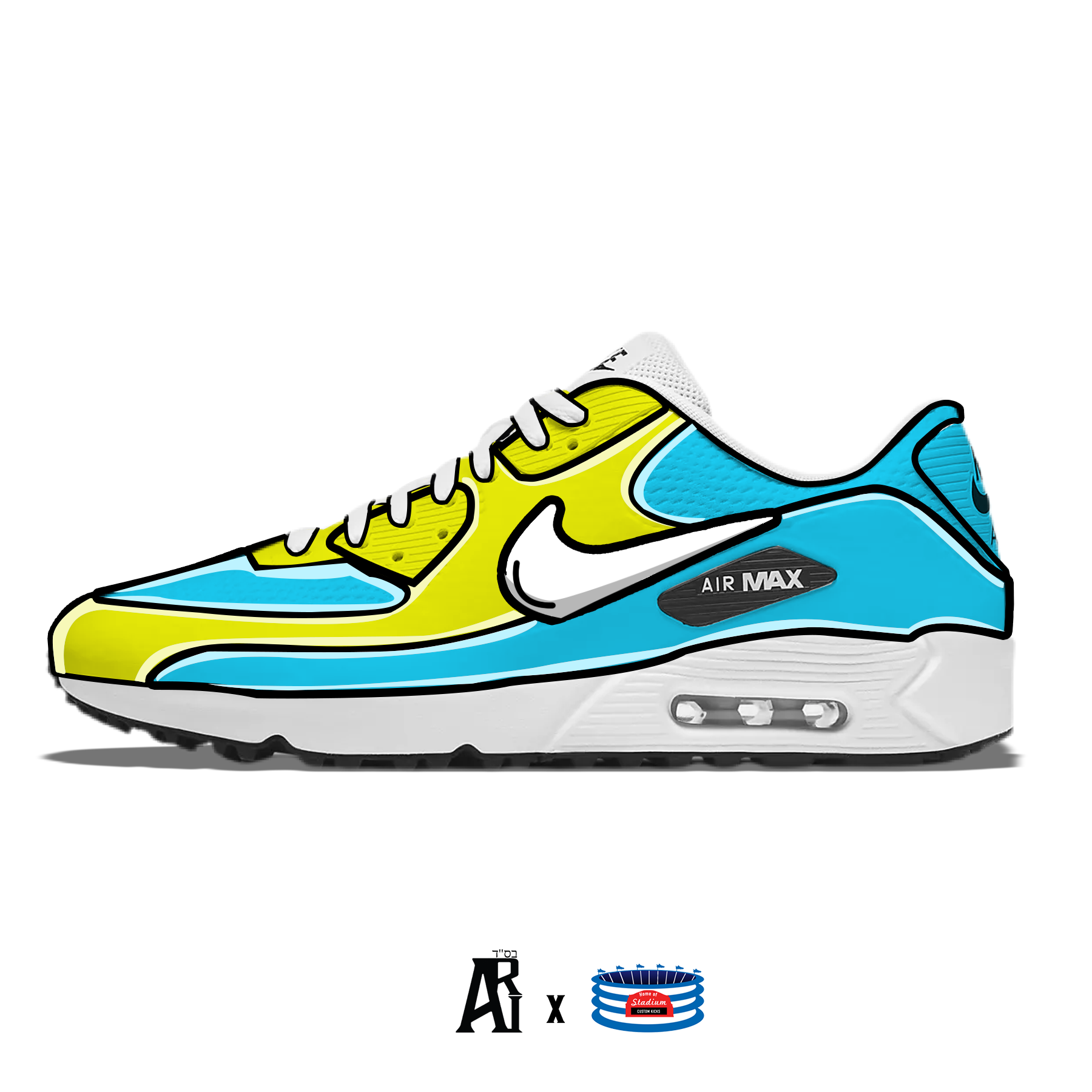 Cartoon" Air Max 90 G Golf Shoes – Stadium Custom Kicks