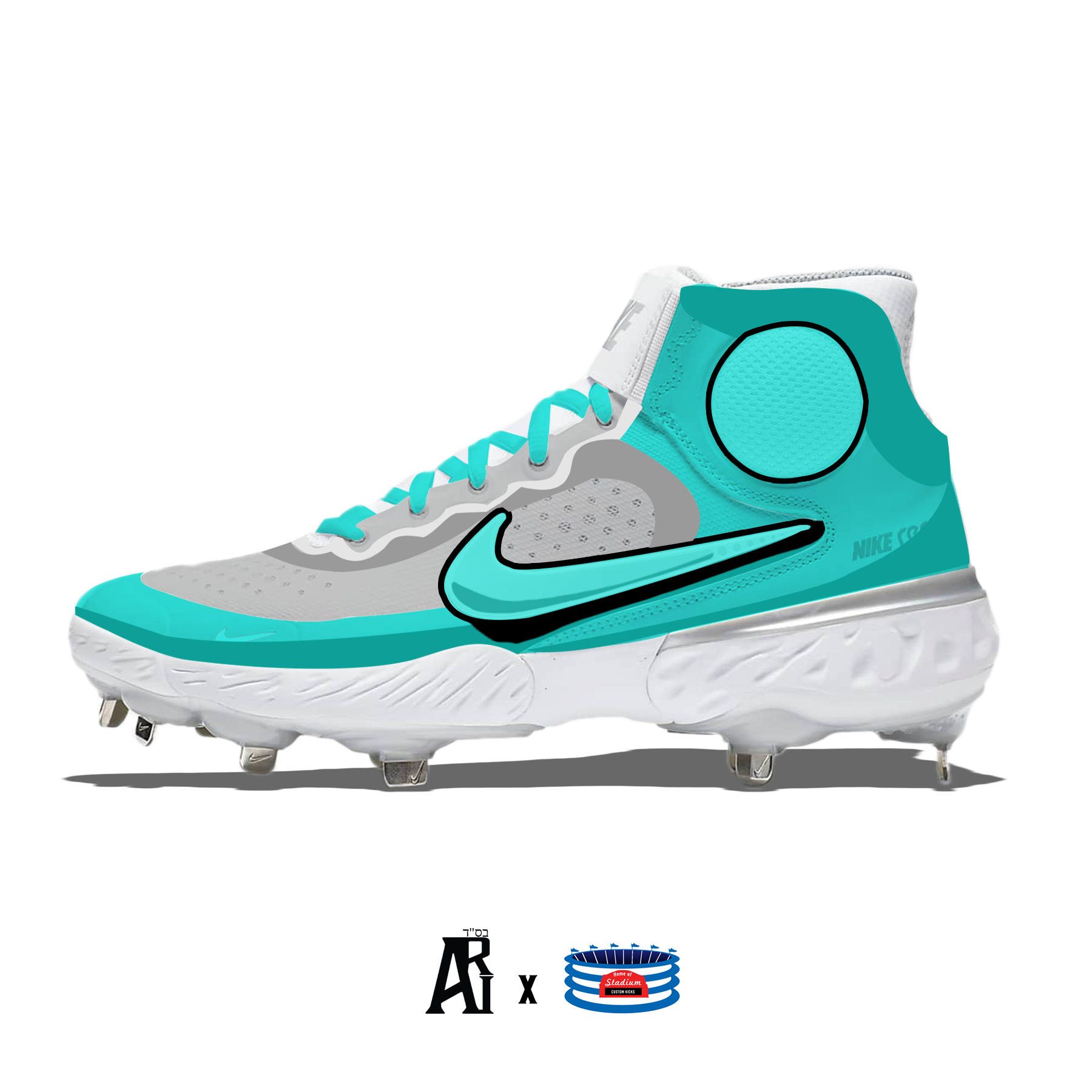 Hasta dedo índice esposa Botas de caña media Nike Alpha Huarache Elite 3 "dibujos animados" –  Stadium Custom Kicks