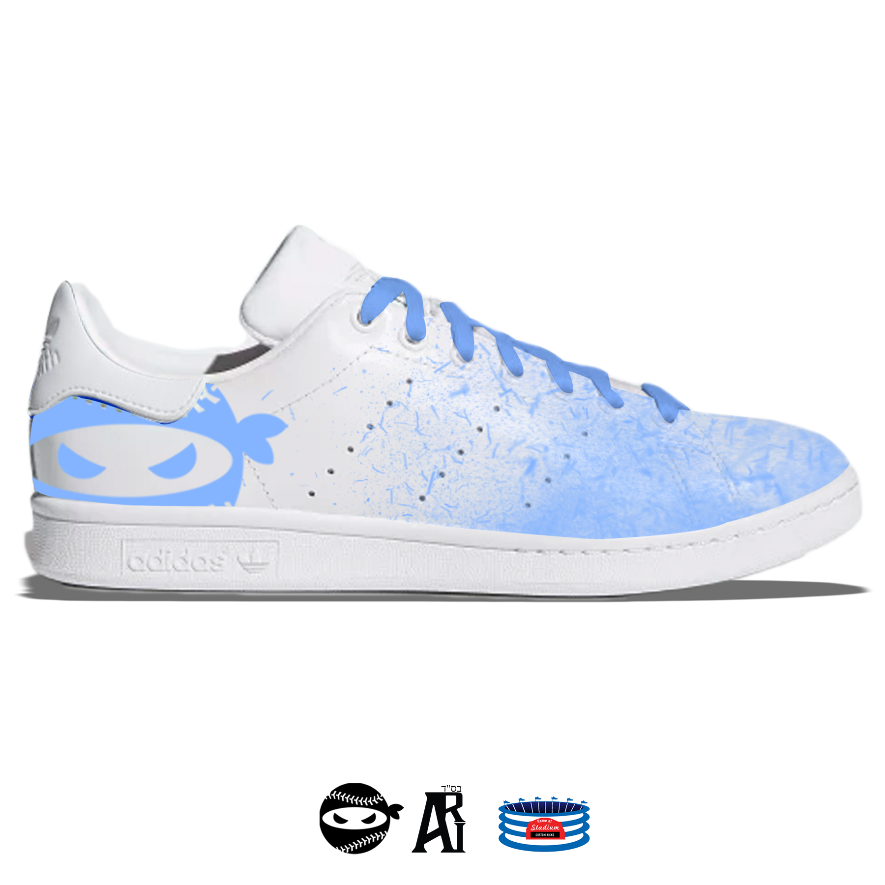 Pitching Azul Blizzard" Adidas Stan Smith Zapatos Casuales – Stadium Custom Kicks