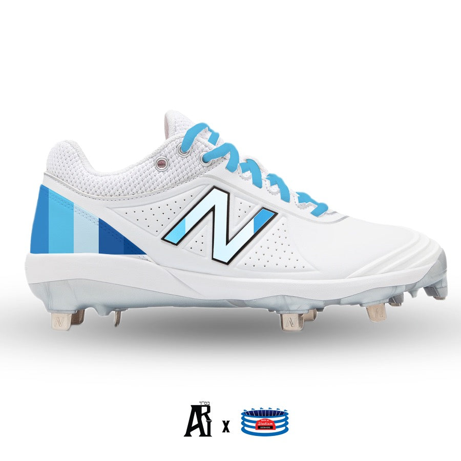 new balance blue and white cleats