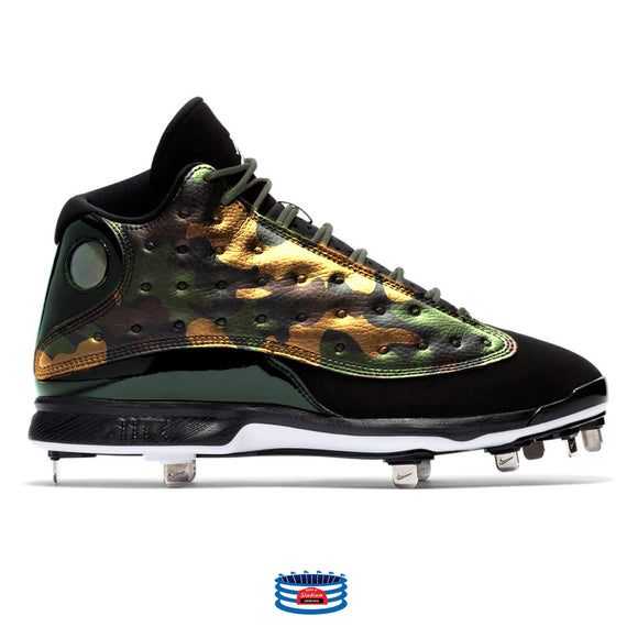 black and gold jordan cleats