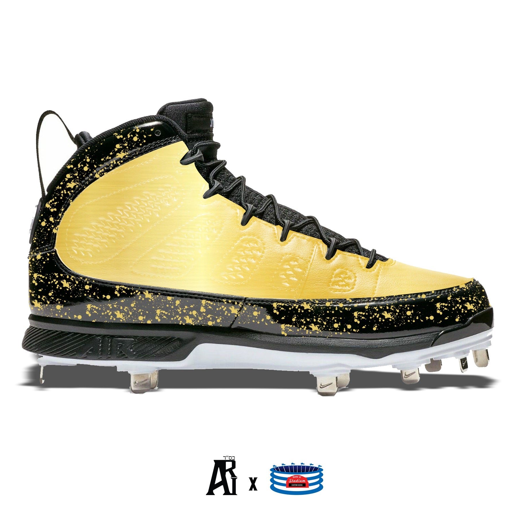 black and yellow jordan cleats