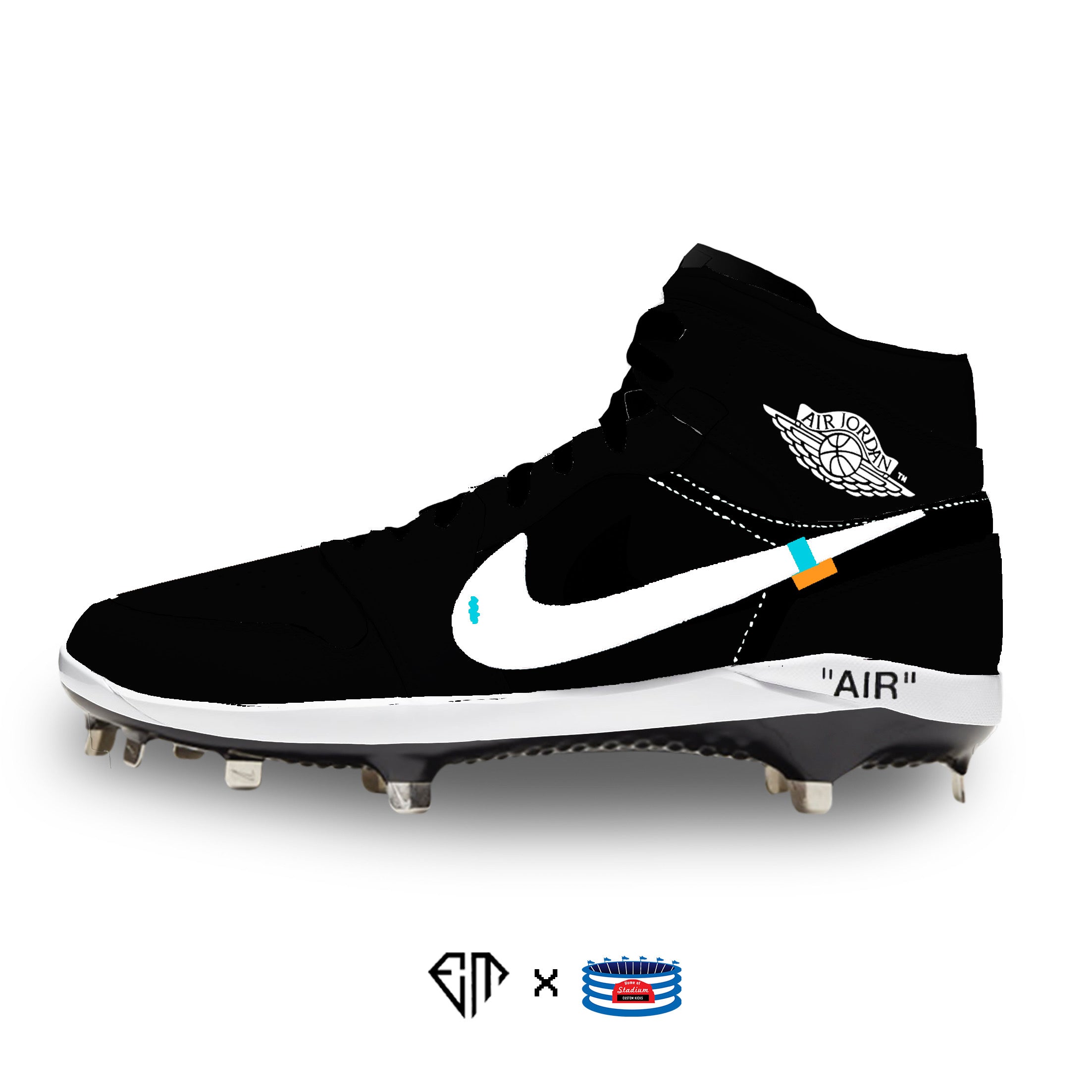 all black jordan 1 cleats