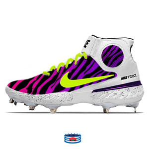 Zebra" Nike Alpha Huarache Elite 3 Mid Cleats – Stadium Custom Kicks