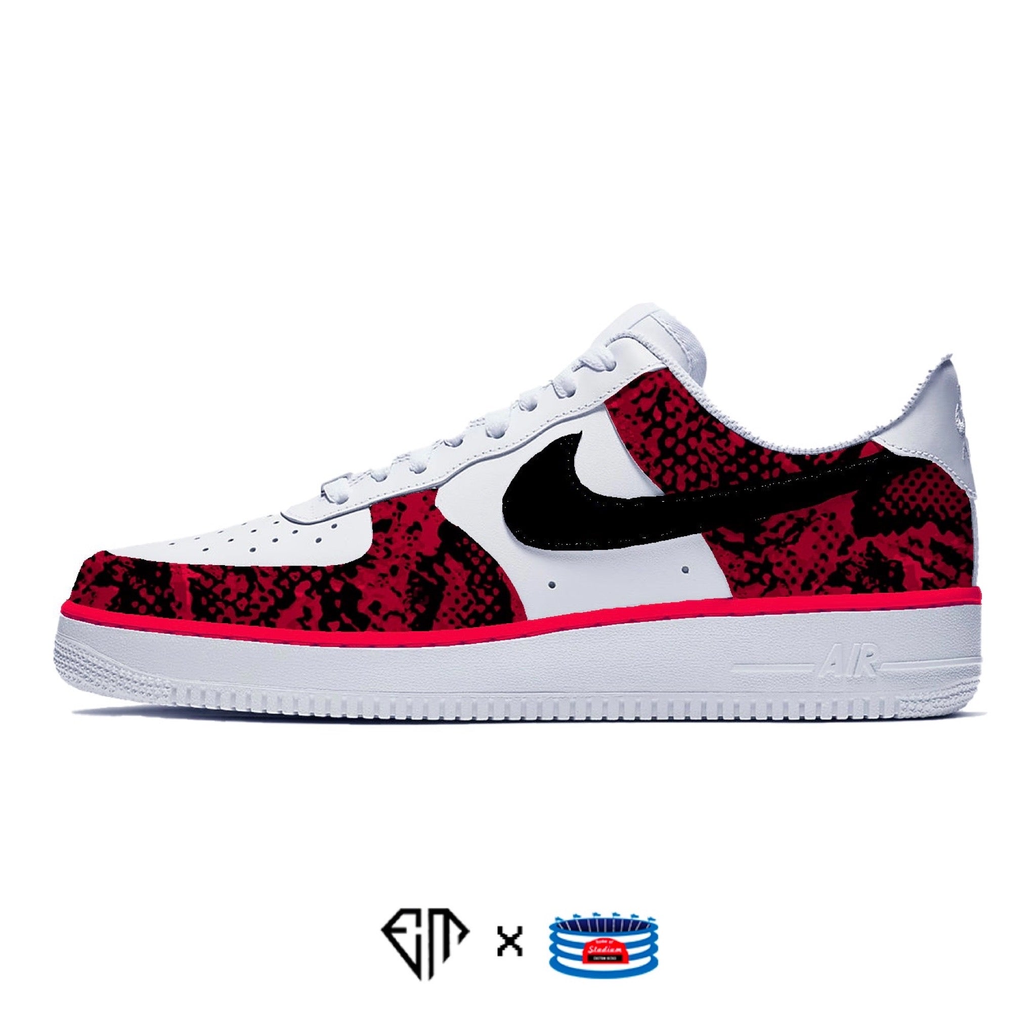 red snakeskin air force ones