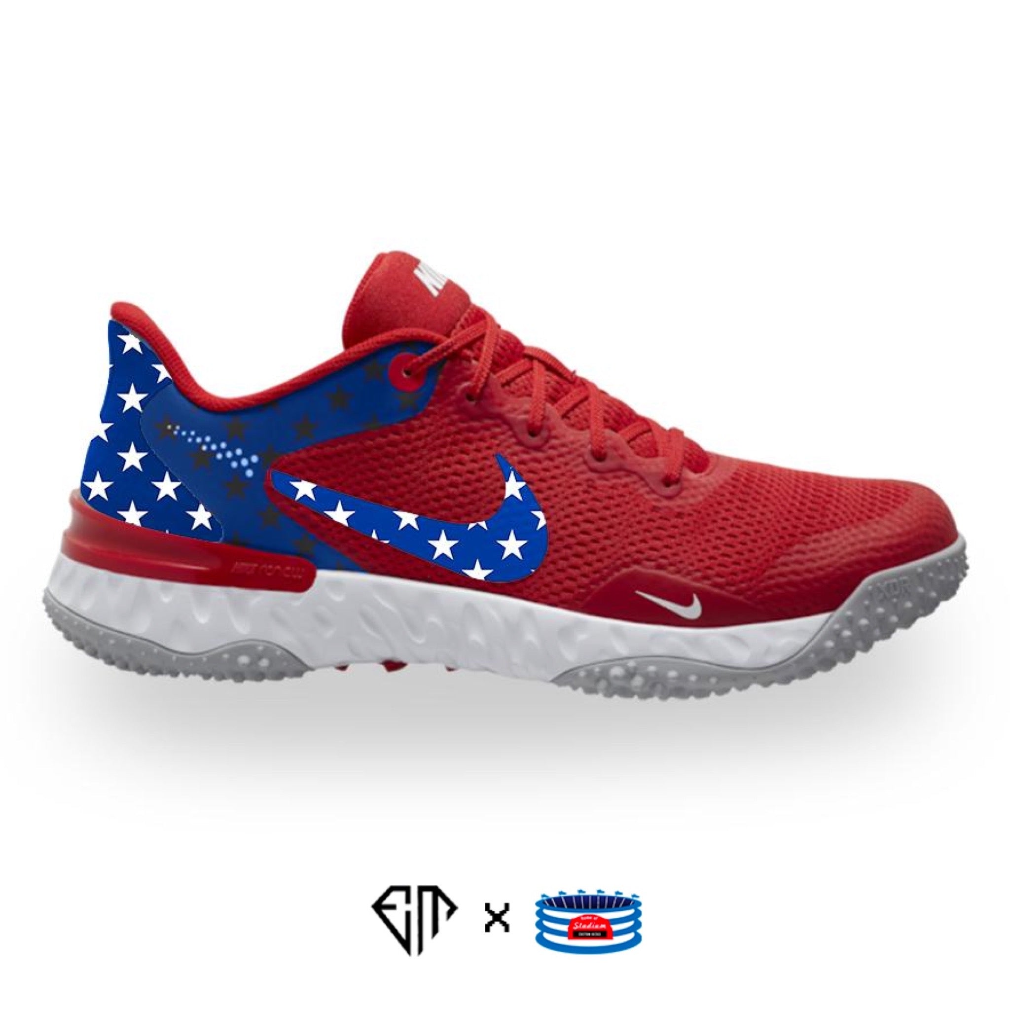 USA" Nike Alpha Huarache Elite Turf Shoes – Stadium Custom Kicks