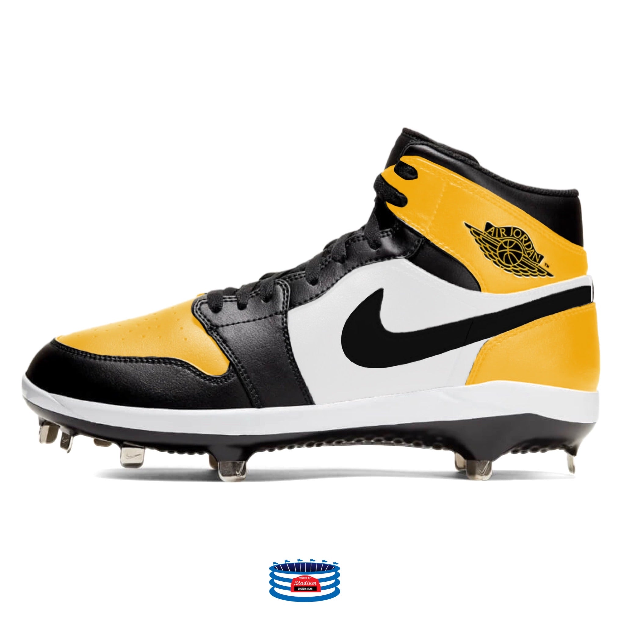 black and yellow jordan football cleats