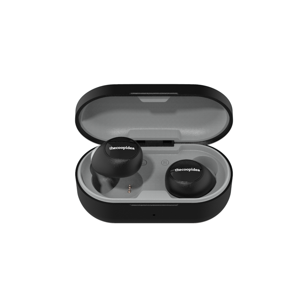 matte black wireless earbuds