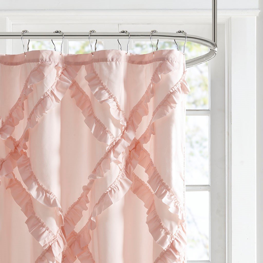 Kacie Tufted Diamond Ruffle Shower Curtain Reviews Easy Home Links