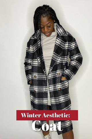 Plaid mixed into a classic winter coat silhouette goes with every outfit  