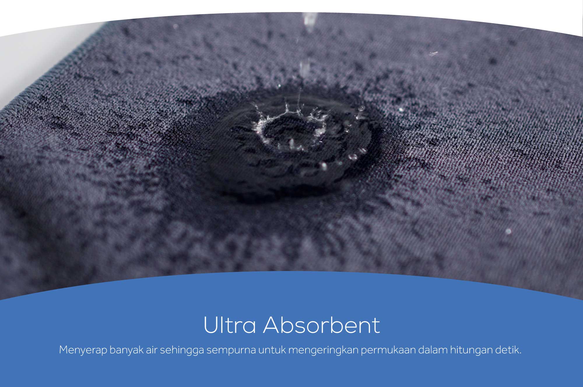 Ultra Absorbent Holds many times its weight in water. Perfect for drying down surfaces within seconds.