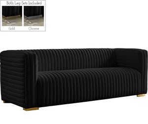 Ravish Black Velvet Sofa image