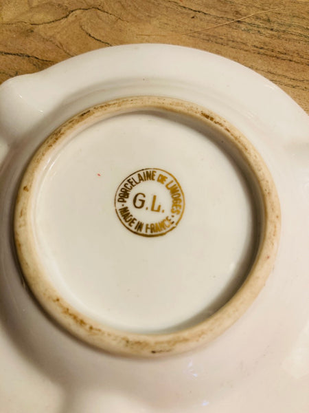 Petit cendrier vintage en porcelaine de Limoges