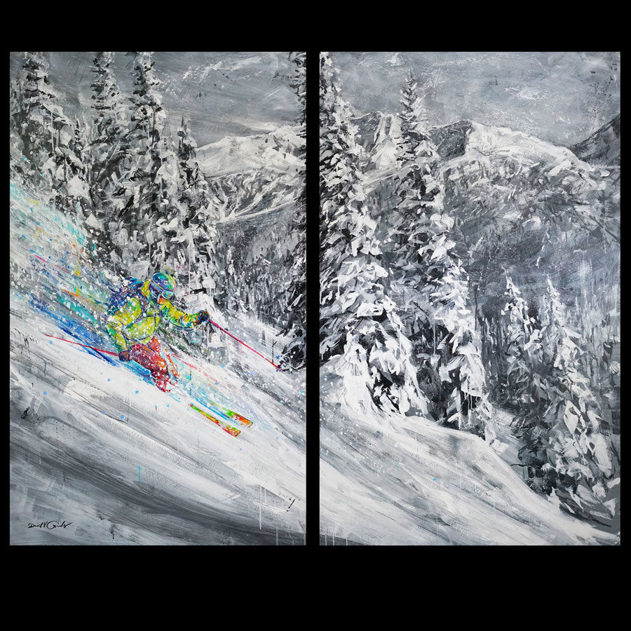 Euphoric Powder David V Gonzales original ski painting