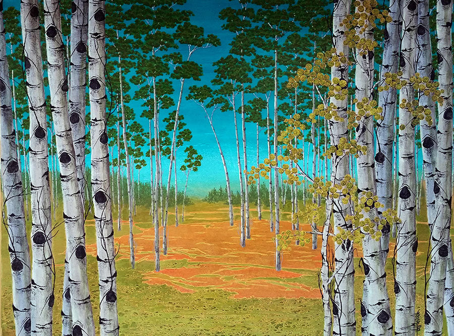 This Summer Walk original mountain landscape painting by artist Kate McCavitt