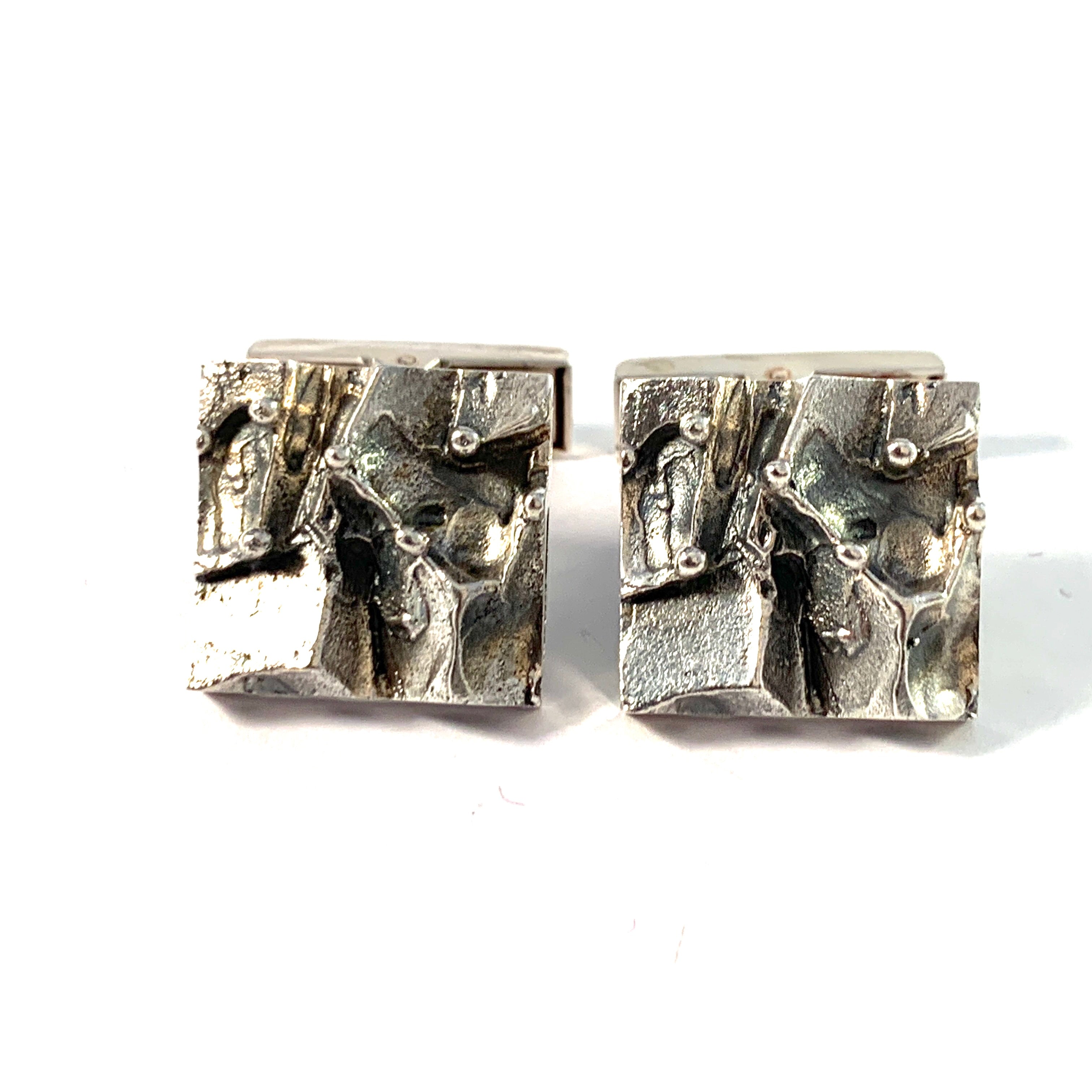 Valo Koru, Finland 1969 Vintage Modernist Solid Silver Pair of Cufflin – T  Niklasson Gallery