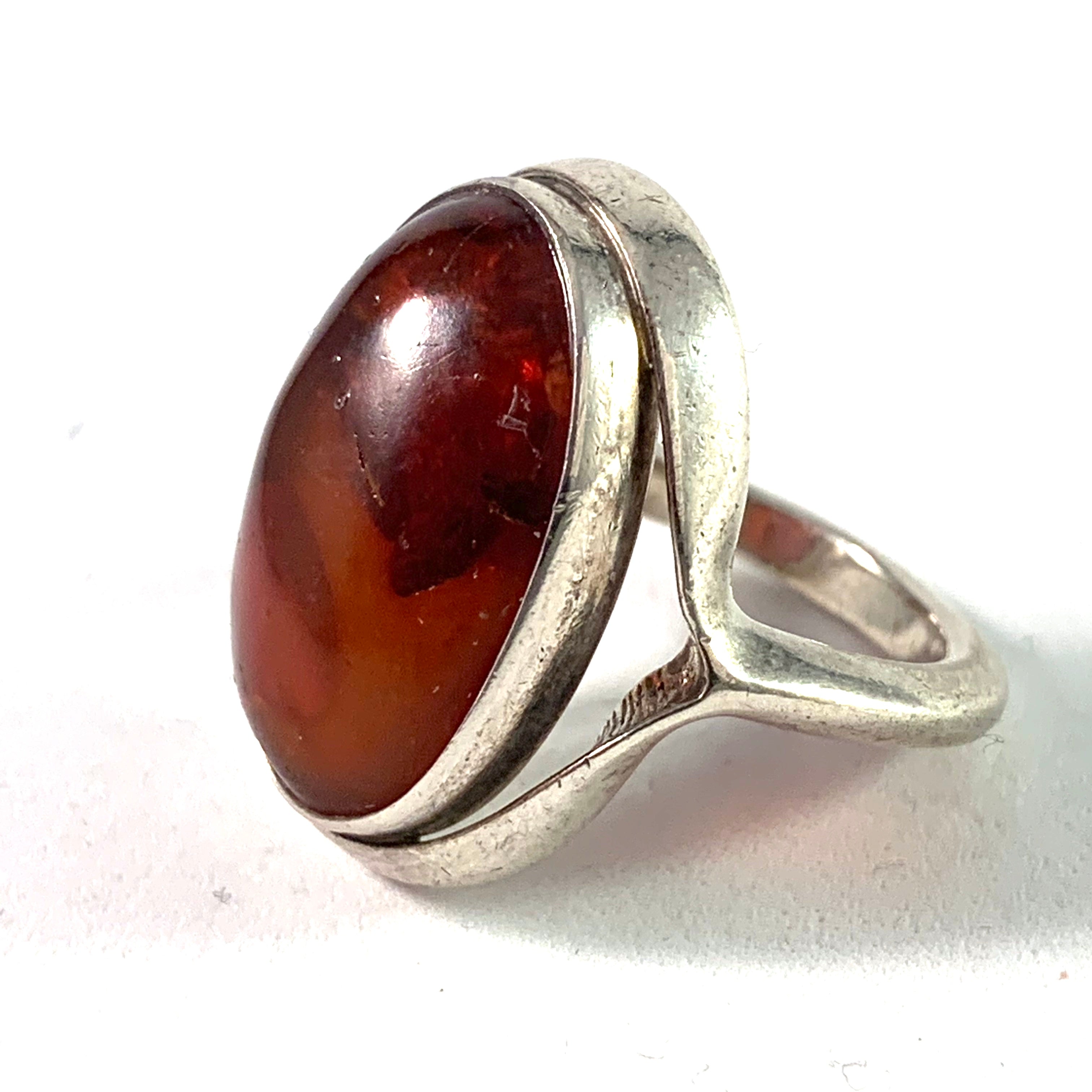 Einer Fehrn, Denmark 1960s 830 Silver Baltic Amber Ring. – T Niklasson ...