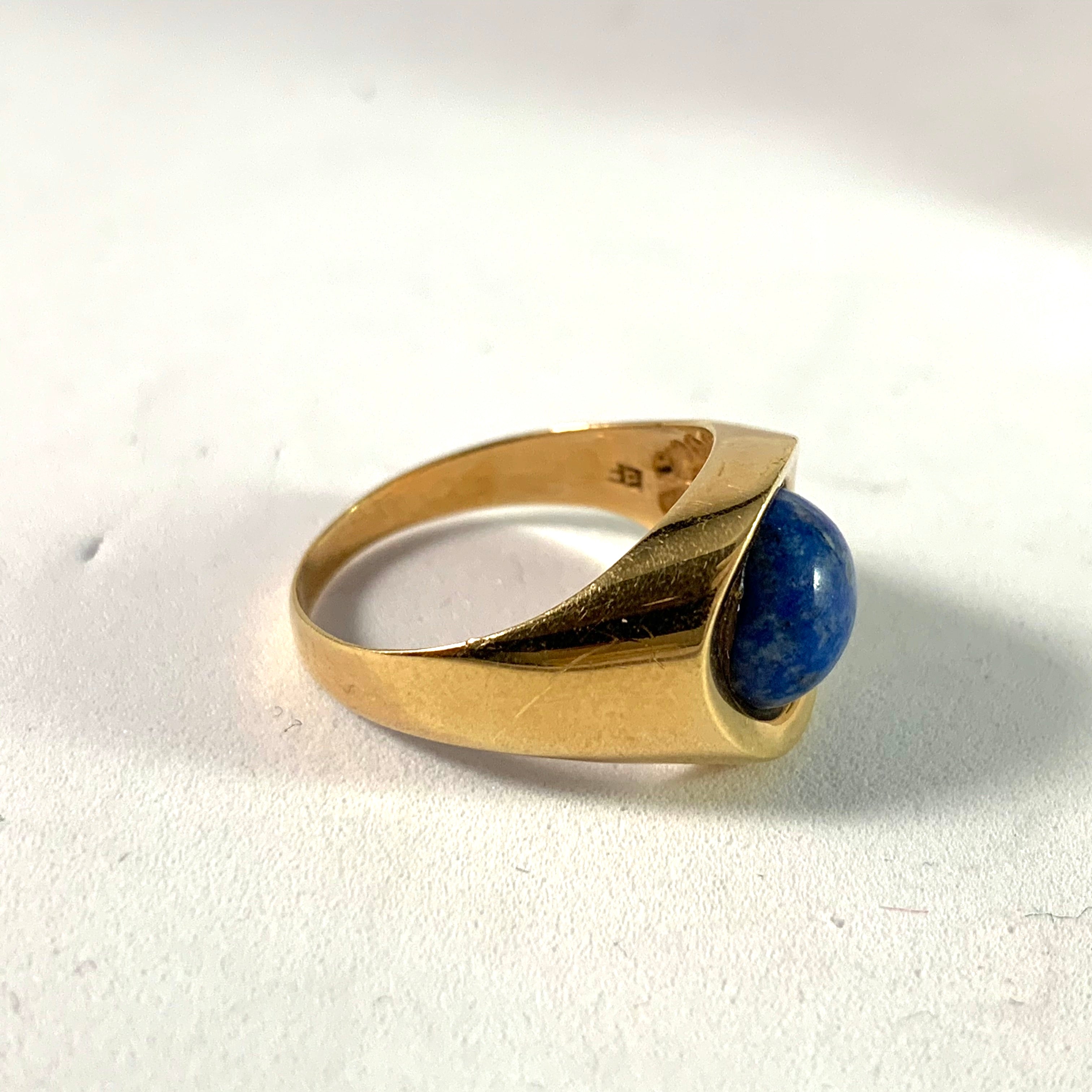 Einer Fehrn, Denmark 1960s Modernist 18k Gold Sodalite Ring. – T ...