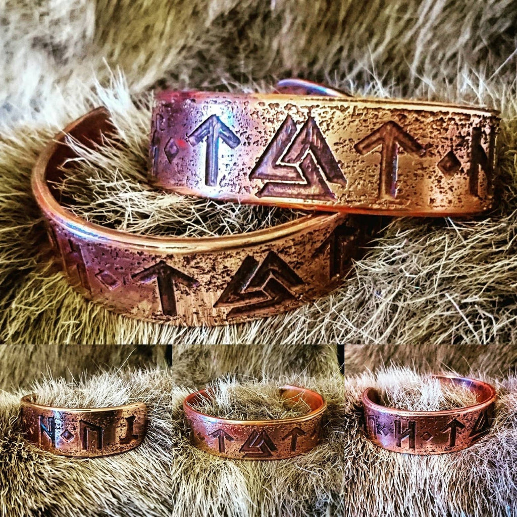 Cuff Rune Bracelet , Viking Stamped Armring, Viking Bangle, Aettir 24 Elder  Futhark Wristband Freyja Heimdall Tyr Aett Runic Magic - Etsy