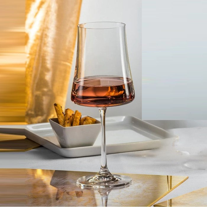 Set 6 copas vino cristal italiano, diseño: “Flor y Espigas