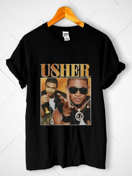 New Usher Vintage Style Rapper Music Unisex Casual Wear T-Shirt ...